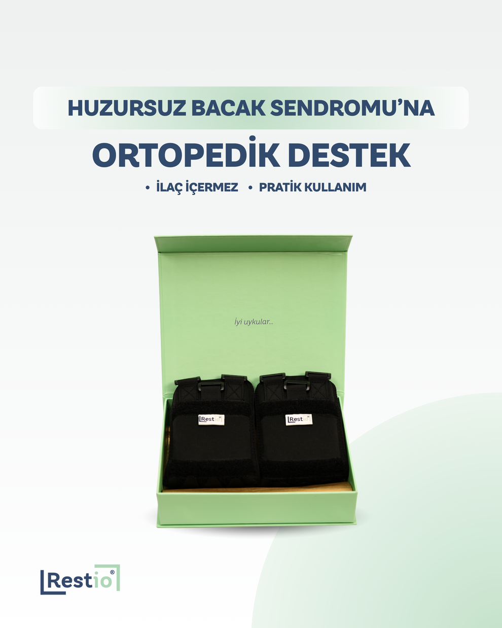 Restio - Huzursuz Bacak Sendromu için İlaçsız Ortopedik Destek (Çift ...